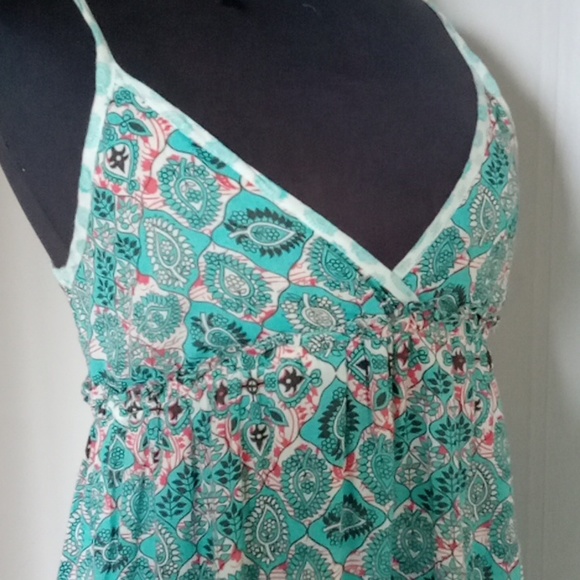 Roxy XS maxi Sundress with adjustable straps in turquoise Ethnic print - Picture 7 of 7